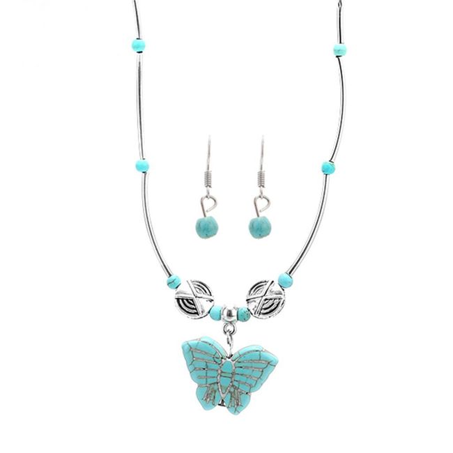 Ogrlica i naušnice - Plavi leptir 1