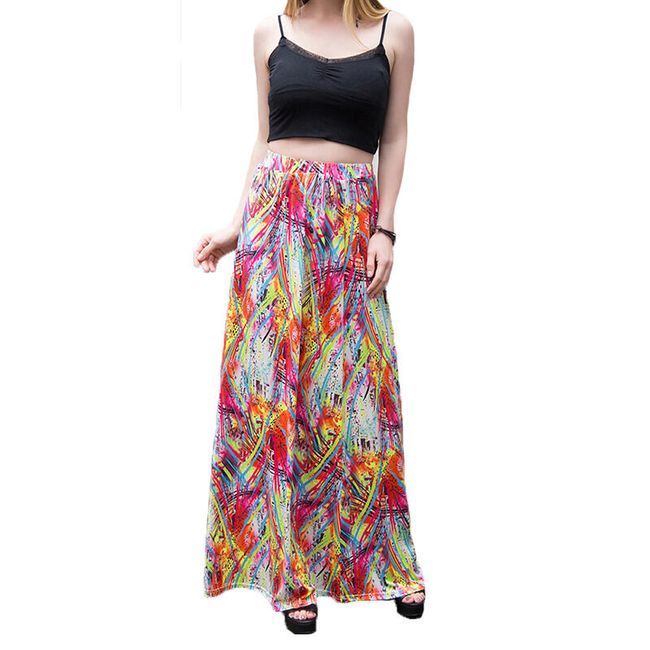 Pohodlná sukně s vysokým pasem - mix barev 1