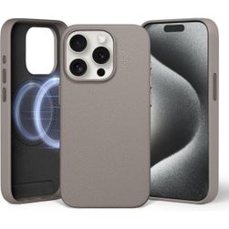 Wegańskie skórzane etui do iPhone'a 15 Pro w kolorze szarym ZO_BE1700461