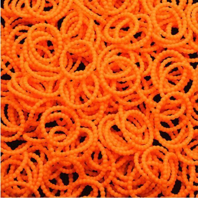 Barevné korálkové gumičky pro tvorbu náramků - 300 kusů v balení Oranžová 1