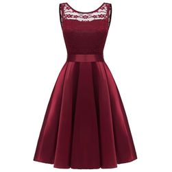 Дамска винтидж рокля с дантела - 2 цвята