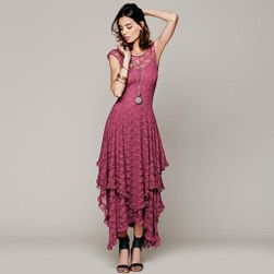 Dámské šaty s volánky - 4 barvy Růžová - velikost č. 4, Velikosti XS - XXL: ZO_229698-L