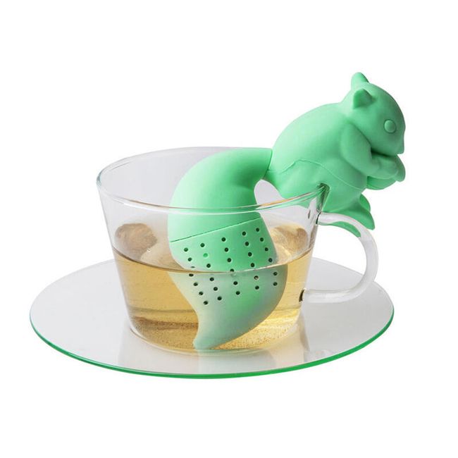 Silikonsko cedilo za čaj v obliki veverice 1