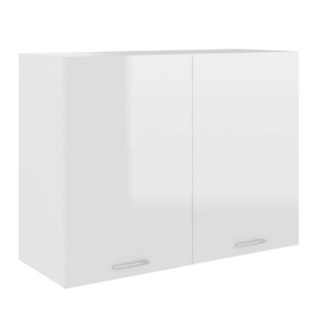 Zgornja omarica bela visok sijaj 80 x 31 x 60 cm iverna plošča ZO_801281-A 1