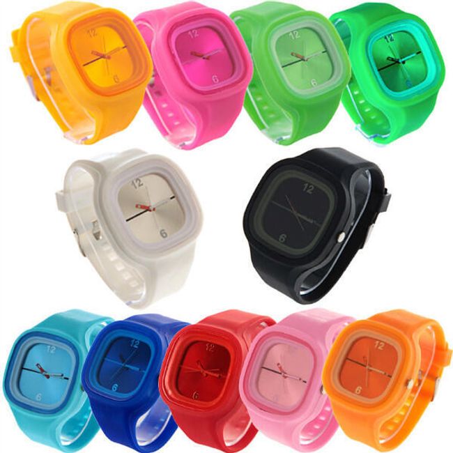 Silikonowy zegarek Jelly Square - 11 kolorów 1