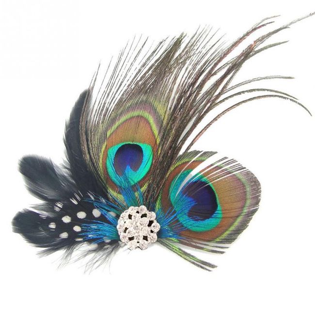 Špica za kosu s paunovim perjem 1