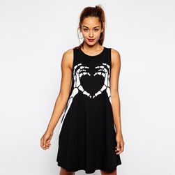 Letnia sukienka z motywem kościstych dłoni w kształcie serca