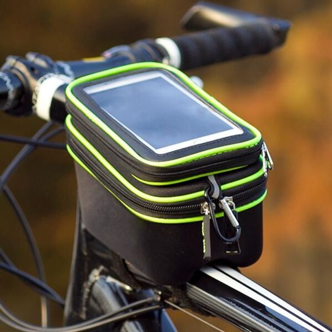 Kerékpár táska, mozgatható keret viselővel a kerékpárkereten - 2 szín 1