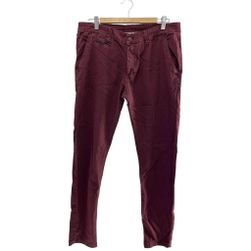 Spodnie męskie z drobnym wzorem, BAKERS, bordowy, Rozmiary Spodnie: ZO_527afc74-b1da-11ed-801b-9e5903748bbe