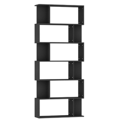 Könyvespolc/szobafal fekete 80 x 24 x 192 cm forgácslapból ZO_801932-A