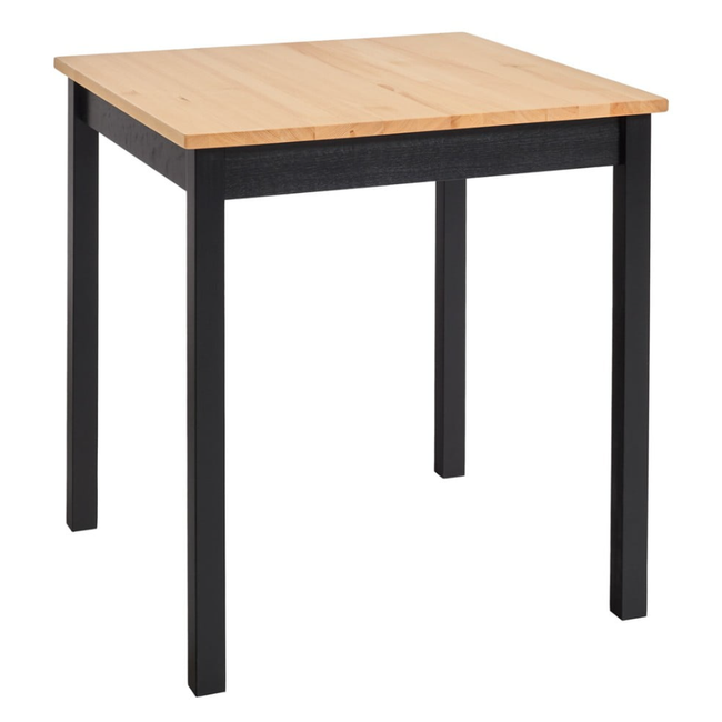 Stół do jadalni wykonany z drewna sosnowego z czarną konstrukcją Sydney, 70 x 70 cm ZO_98-1E7408 1