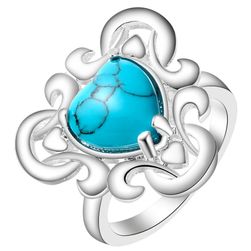 Dámský prsten s kamínkem v modré barvě