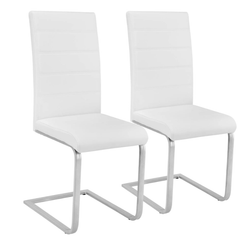2 Stolice za ljuljanje, umjetna koža bijela ZO_402550