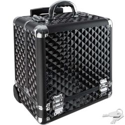 Kozmetický kufrík na kolieskach čierny ZO_400835
