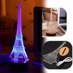 3D LED asztali lámpa - Eiffel-torony USB tápegységgel