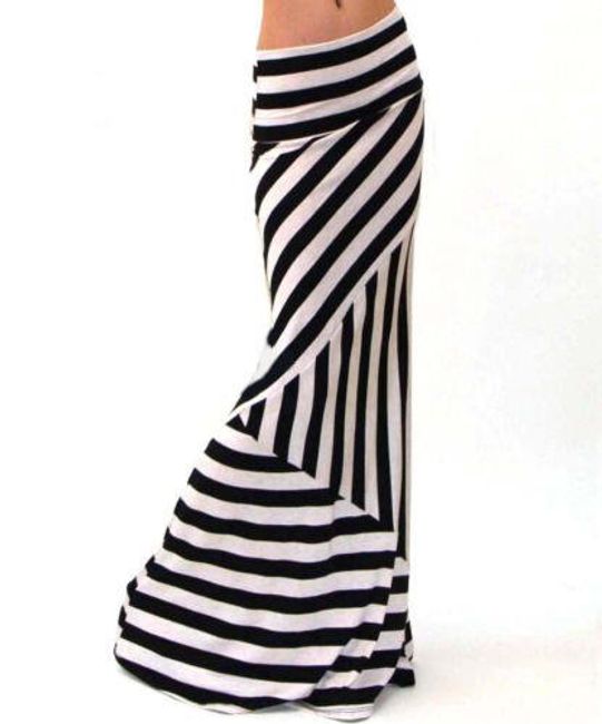 Maxi sukně v černobílé barvě - 2 varianty 1