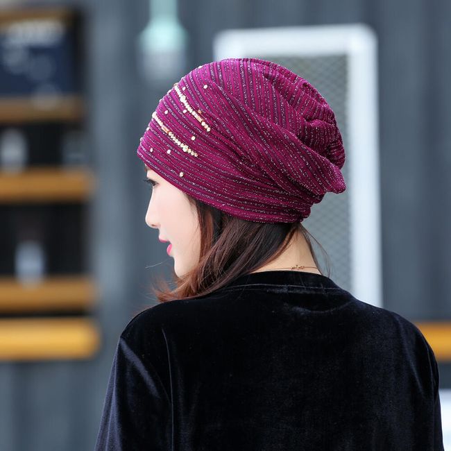 Ženski klobuk s kamenčki - 4 barve 1