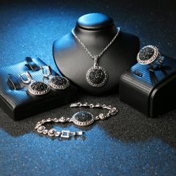 Komplet družabnega nakita v črni barvi