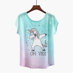 Tricou pentru femei cu unicorn și alte motive