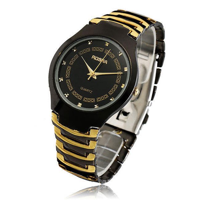 Černé hodinky se zdobením ve zlaté barvě 1
