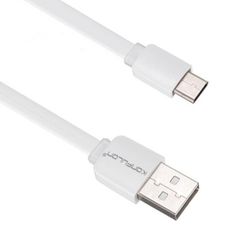 Płaski kabel USB do ładowania i transmisji danych - biały