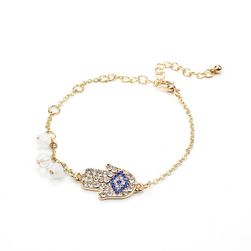 Elegantní Hamsa náramek ve zlaté barvě