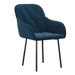 Jedilni stoli 2 kosa modrega žameta ZO_344844-A