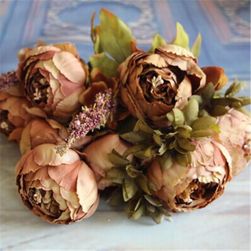 Mesterséges dekoratív csokor pünkösdi rózsa - 5 színben