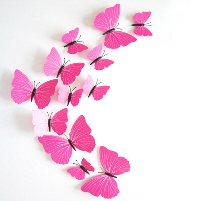 3D nalepke roza metuljev 1
