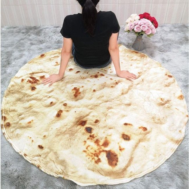 Kukuričná tortilla deka Pita Lavash Mäkká hodená deka na posteľ Fleece pohovka Plyšové prehozy manta Burrito Koce SS_1005001303361175 1