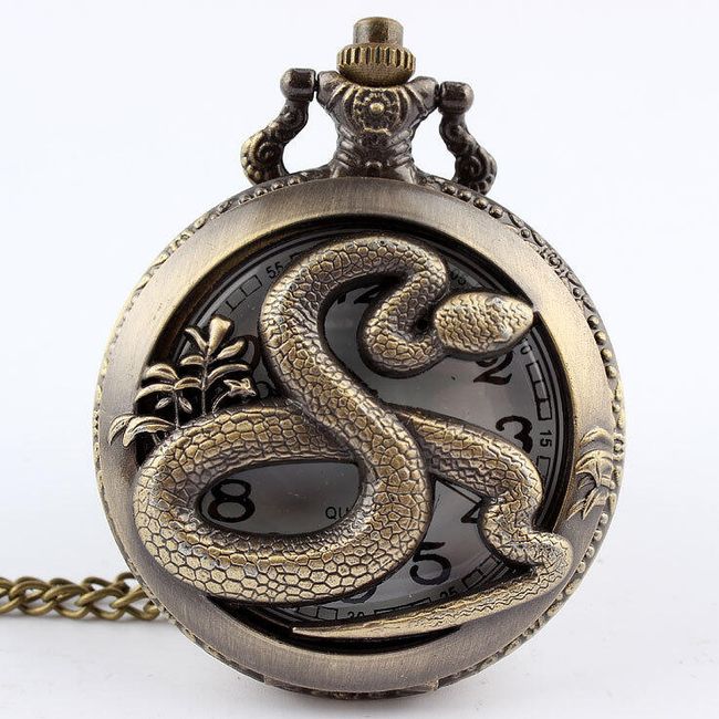 Zegarek kieszonkowy z motywem węża 1