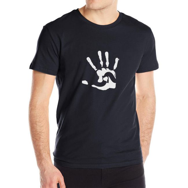 Męska koszulka z nadrukiem dłoni 1
