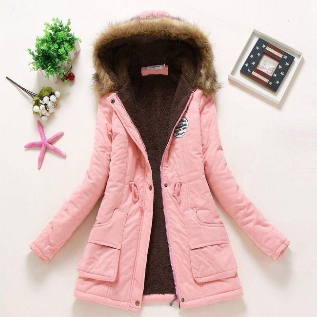 Dámská zimní bunda Jane Růžová - velikost č. S ZO_ST01222 1