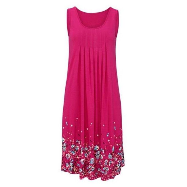 Rochie lejeră lungă cu flori pentru femei - roz, mărimi XS - XXL: ZO_229761-M 1