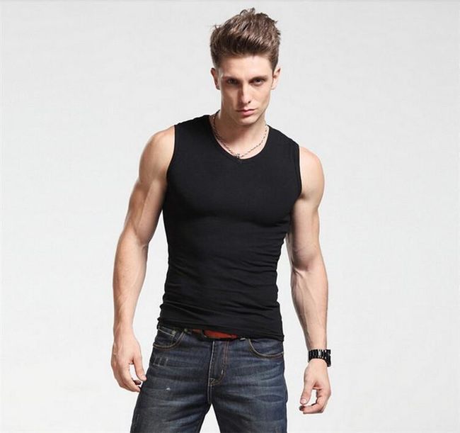 Koszula męska bez rękawów - 2 rodzaje dekoltów 1