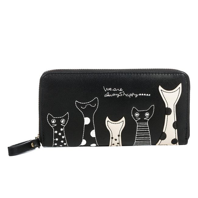 Dámska peňaženka s vyšívanými mačičkami - 4 farby 1