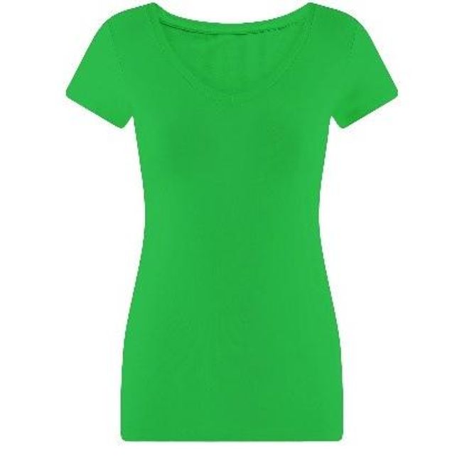 Зелена класическа тениска с V-образно деколте, размери XS - XXL: ZO_c1290886-e43e-11ee-bb41-52eb4609e0a0 1