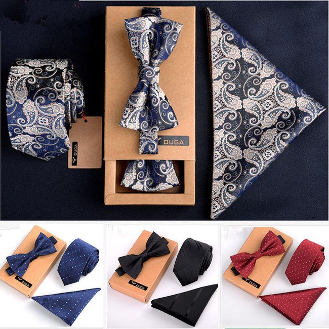 Men's bow tie, handkerchief and tie PMK6 1