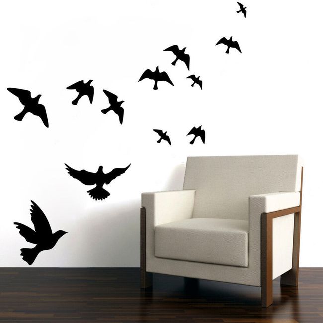 Samolepka na zeď ve tvaru létajících ptáčků 1
