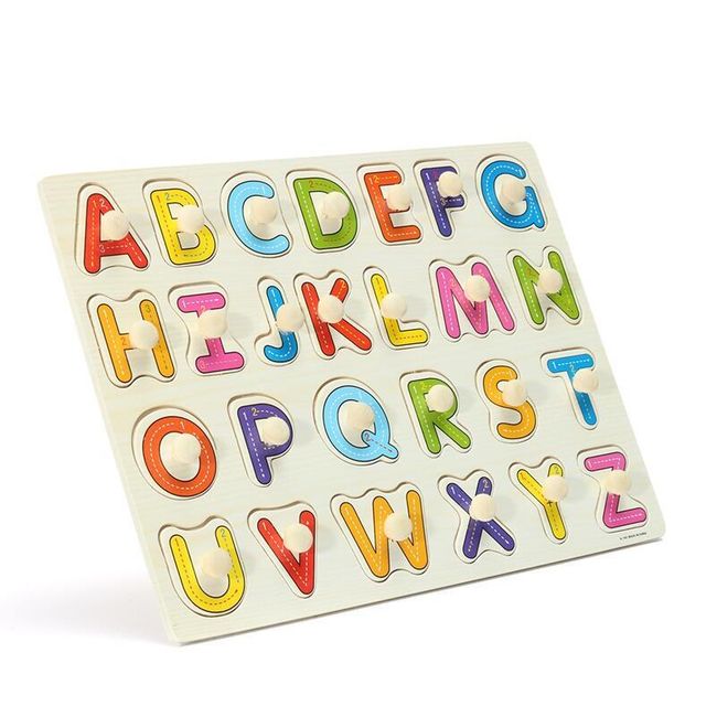 Drewniane puzzle do ćwiczenia alfabetu 1