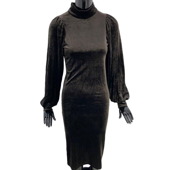 Дамска рокля HUNKON, кадифе, размери XS - XXL: ZO_890b005a-a301-11ed-b5c8-9e5903748bbe 1