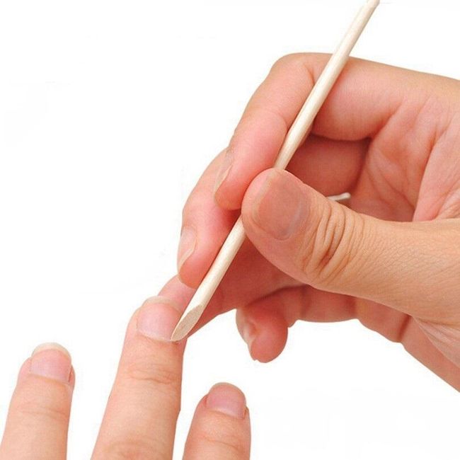 Patyczek bambusowy do pielęgnacji paznokci - 10 sztuk 1
