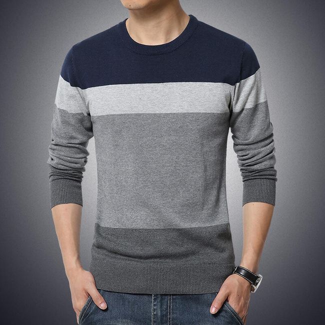 Мъжки трикотажен пуловер - размер 3 - 9 1