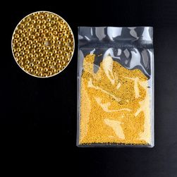 Kuglice za 3D ukrašavanje noktiju - zlato i srebro