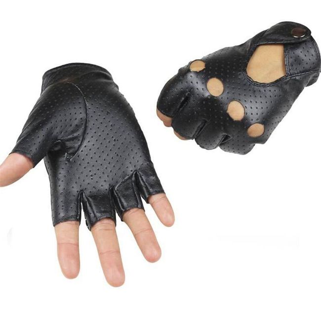 Mănuși de bicicletă din piele fără degete 1