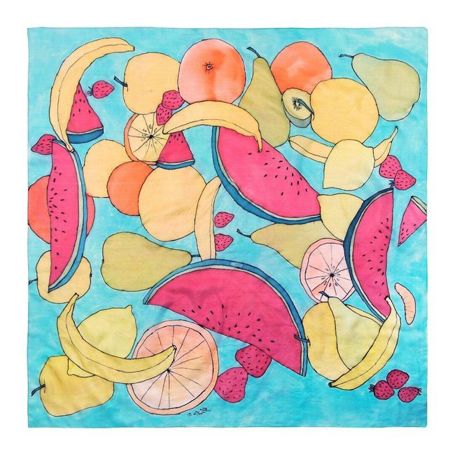 Hedvábný šátek ručně malovaný Ovoce 1