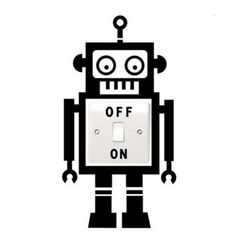 Samolepka na vypínač v podobě robota