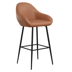 Krzesła barowe 2 szt. jasnobrązowa sztuczna skóra ZO_338701-A