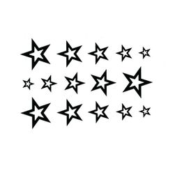 Ideiglenes tetoválás 10,5 x 6 cm - csillagok
