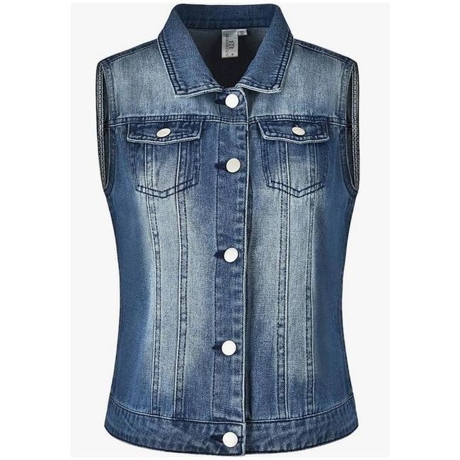 Vesta casual fără mâneci din denim pentru femei Miss Molly, mărimi XS - XXL: ZO_257542-M 1